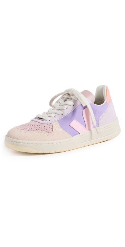 Veja V-10 Suede Sneakers Multico Lavande