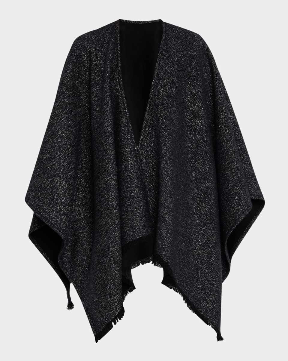 Heathered Cashmere-Blend Cape