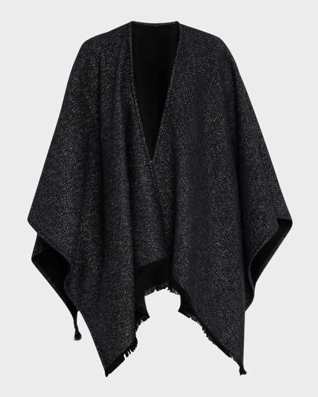 Heathered Cashmere-Blend Cape