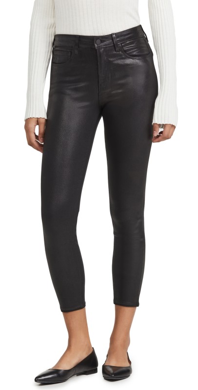 L'AGENCE Margot Coated Skinny Jeans Black