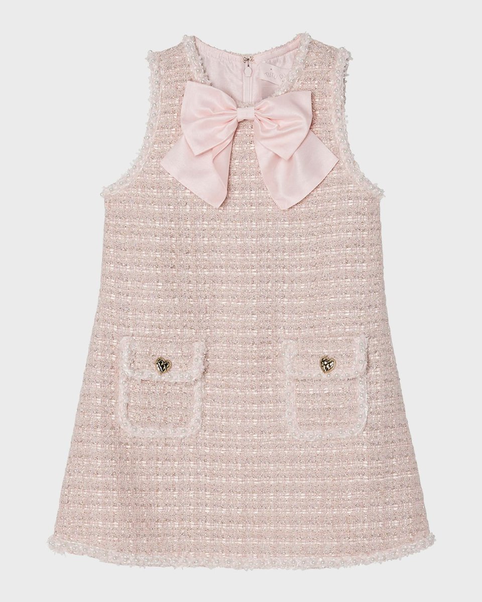 Girl's Aubazine Tweed Embellished Dress, Size 12-