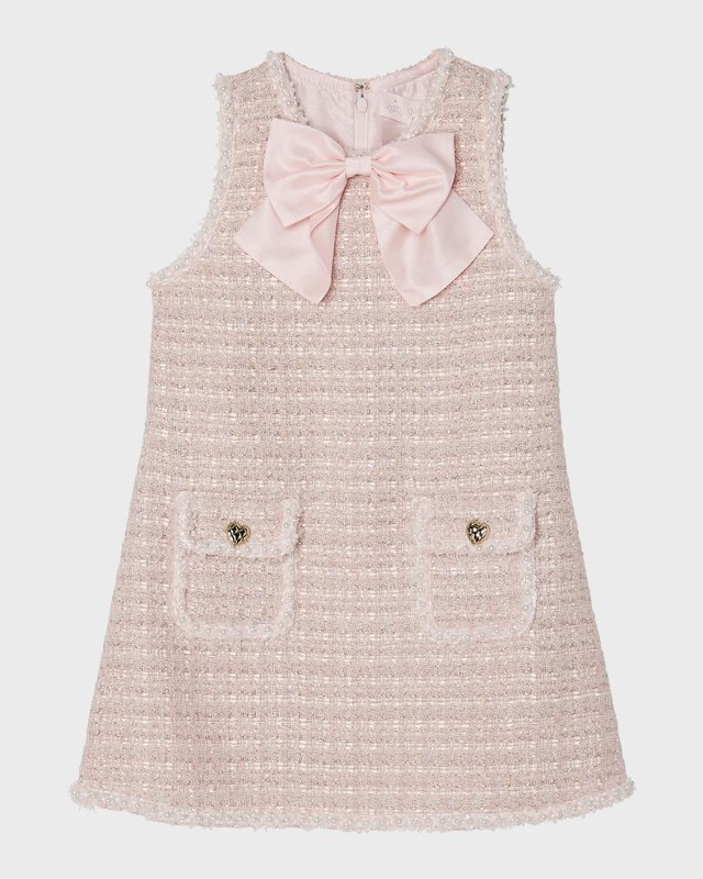 Girl's Aubazine Tweed Embellished Dress, Size 12-
