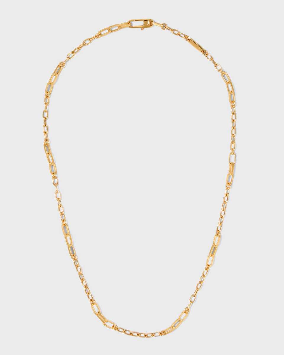 Unisex 18K Mixed Coiled Open Chain Link Necklace, 21.5"