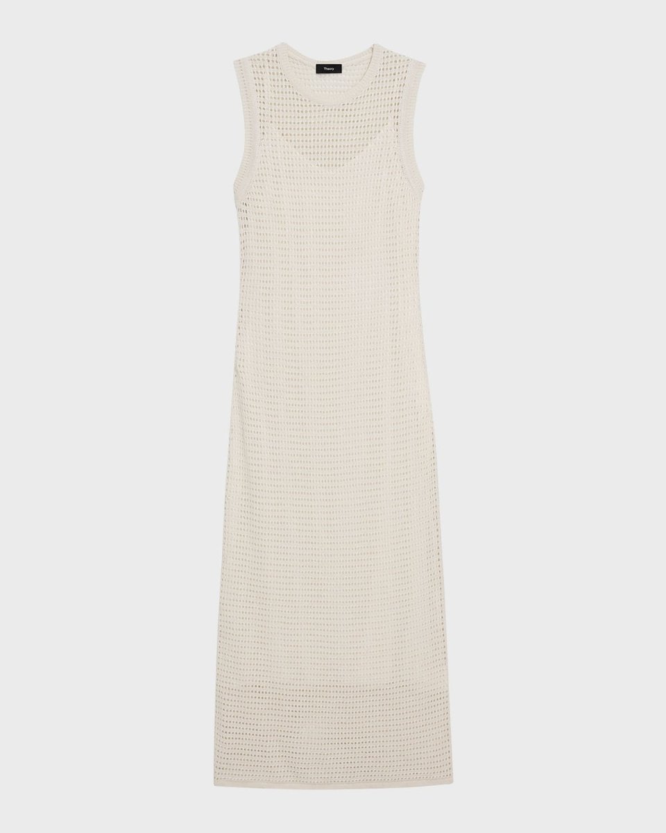 Long Open Mesh Sleeveless Maxi Dress