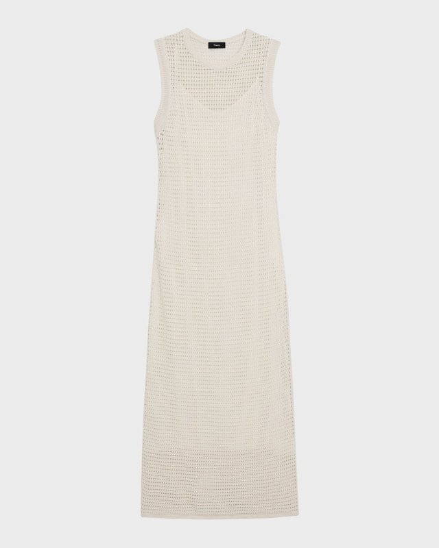 Long Open Mesh Sleeveless Maxi Dress