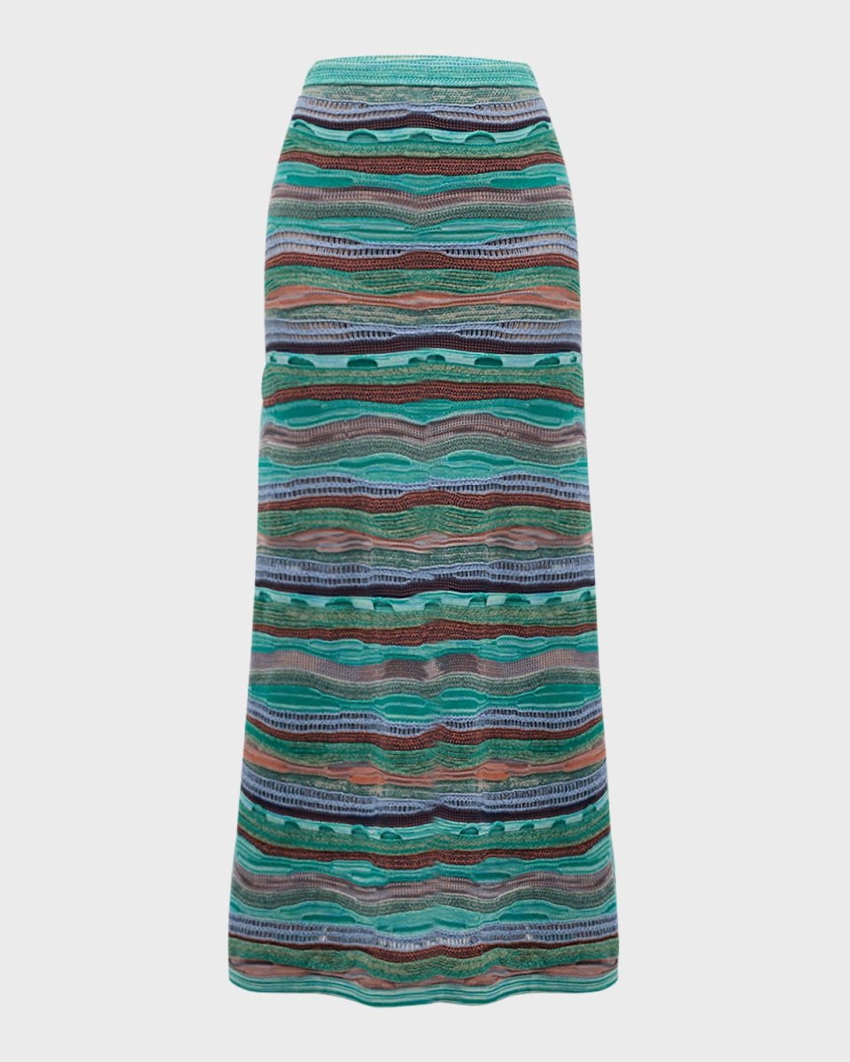 Rosen Multicolor Knit Maxi Skirt