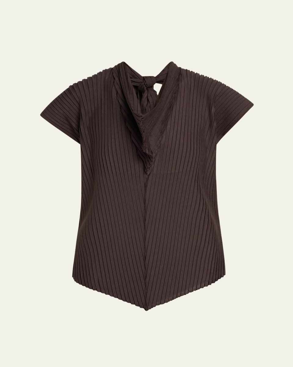 Paper Like Pleats Self-Tie Top