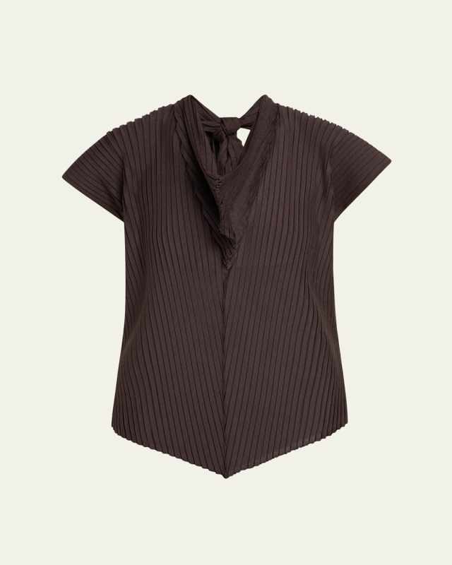 Paper Like Pleats Self-Tie Top