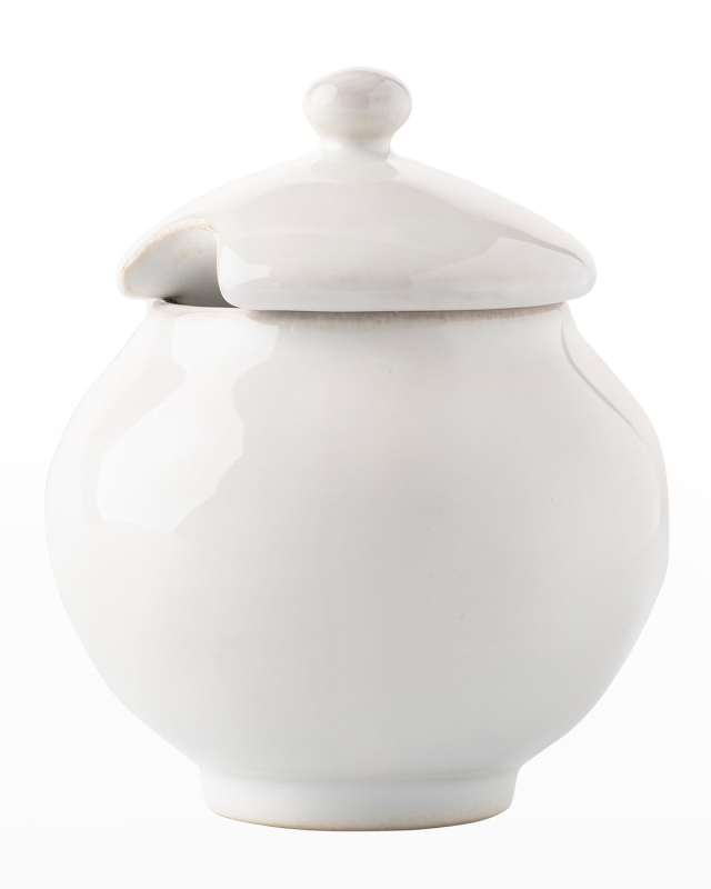 Puro Sugar Bowl with Lid- Whitewash