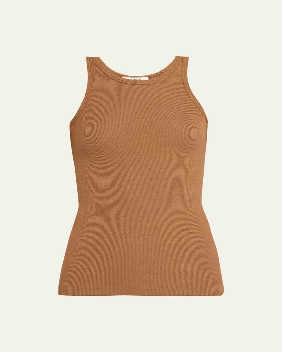 High-Neck Fitted Tank Top