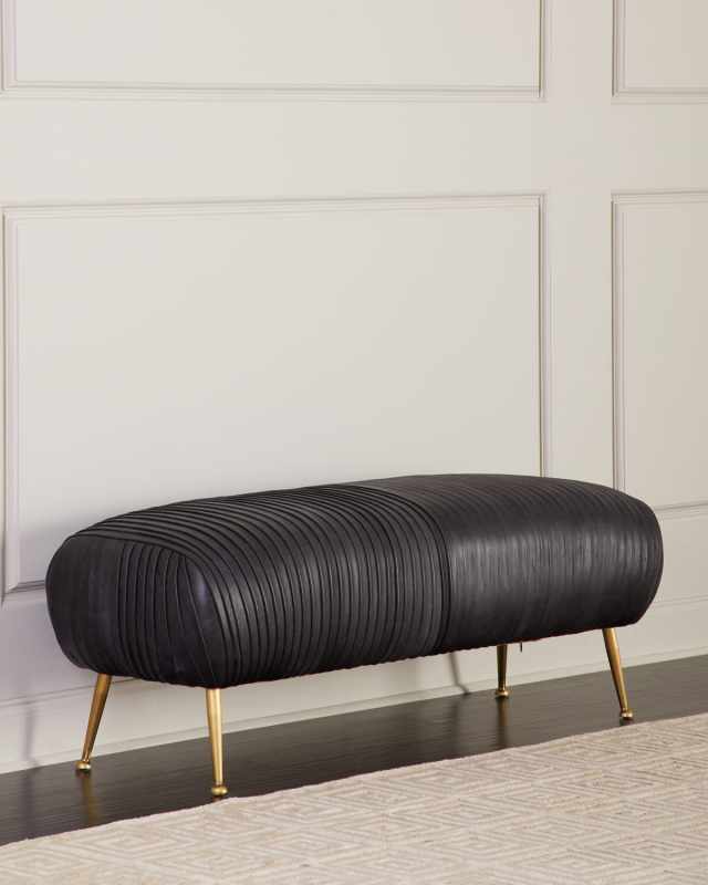 Beretta Modern Leather Bench, Black