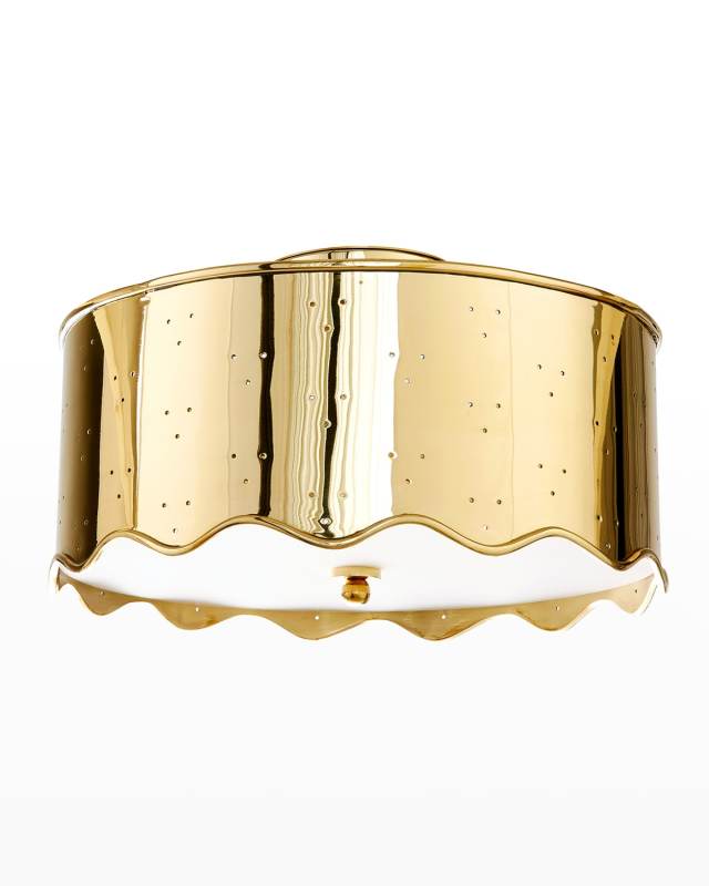 Brass Ripple Semi Flush Mount