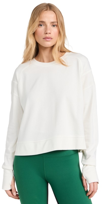 Sweaty Betty After Class Crop Sweater Lily White