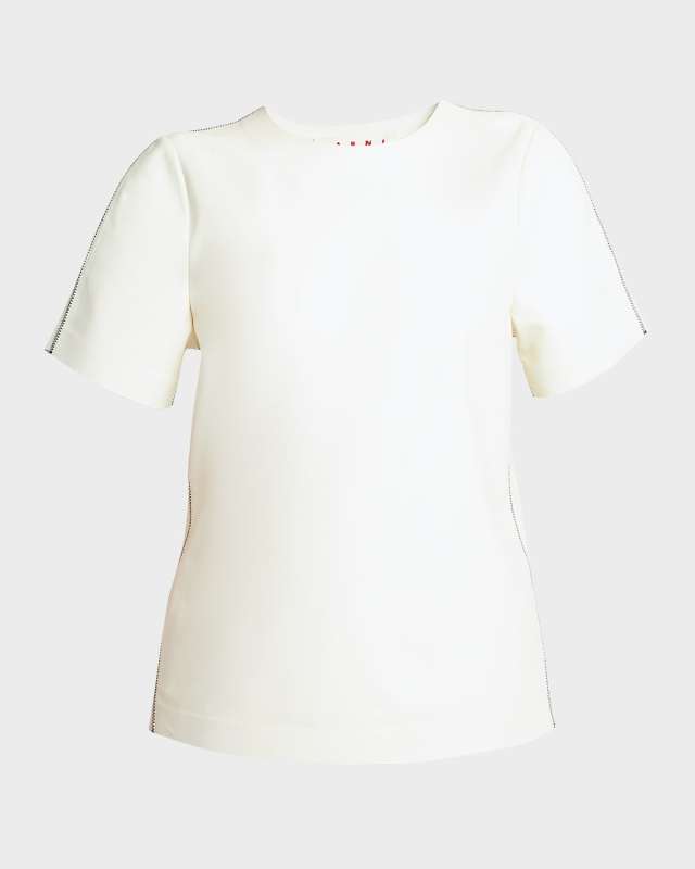 Leather Short Sleeve Top