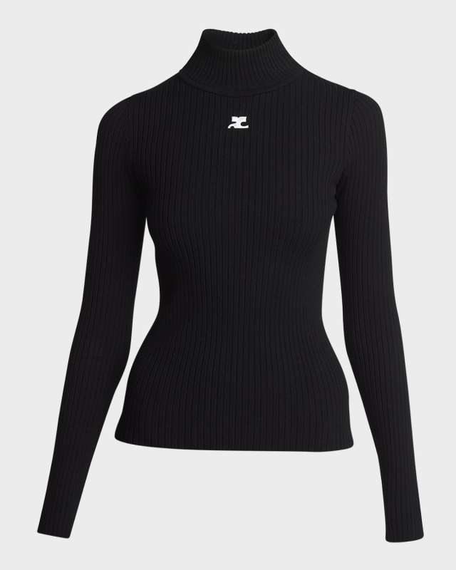 Turtleneck Long-Sleeve Rib Sweat