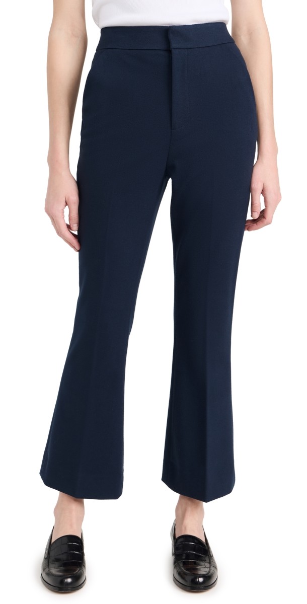 Favorite Daughter The Phoebe Crop Flare Pants Navy