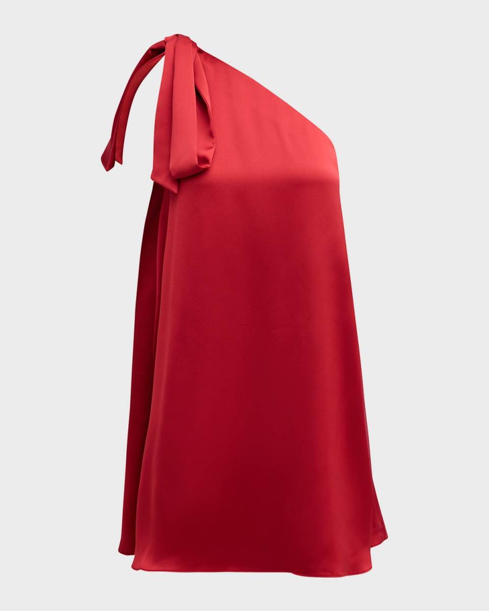 Harmoni One-Shoulder Satin Mini Dress
