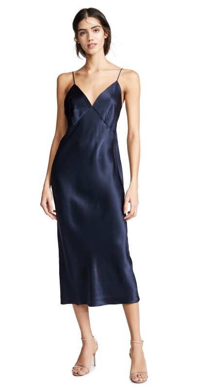 Olivia von Halle Issa Slip Navy