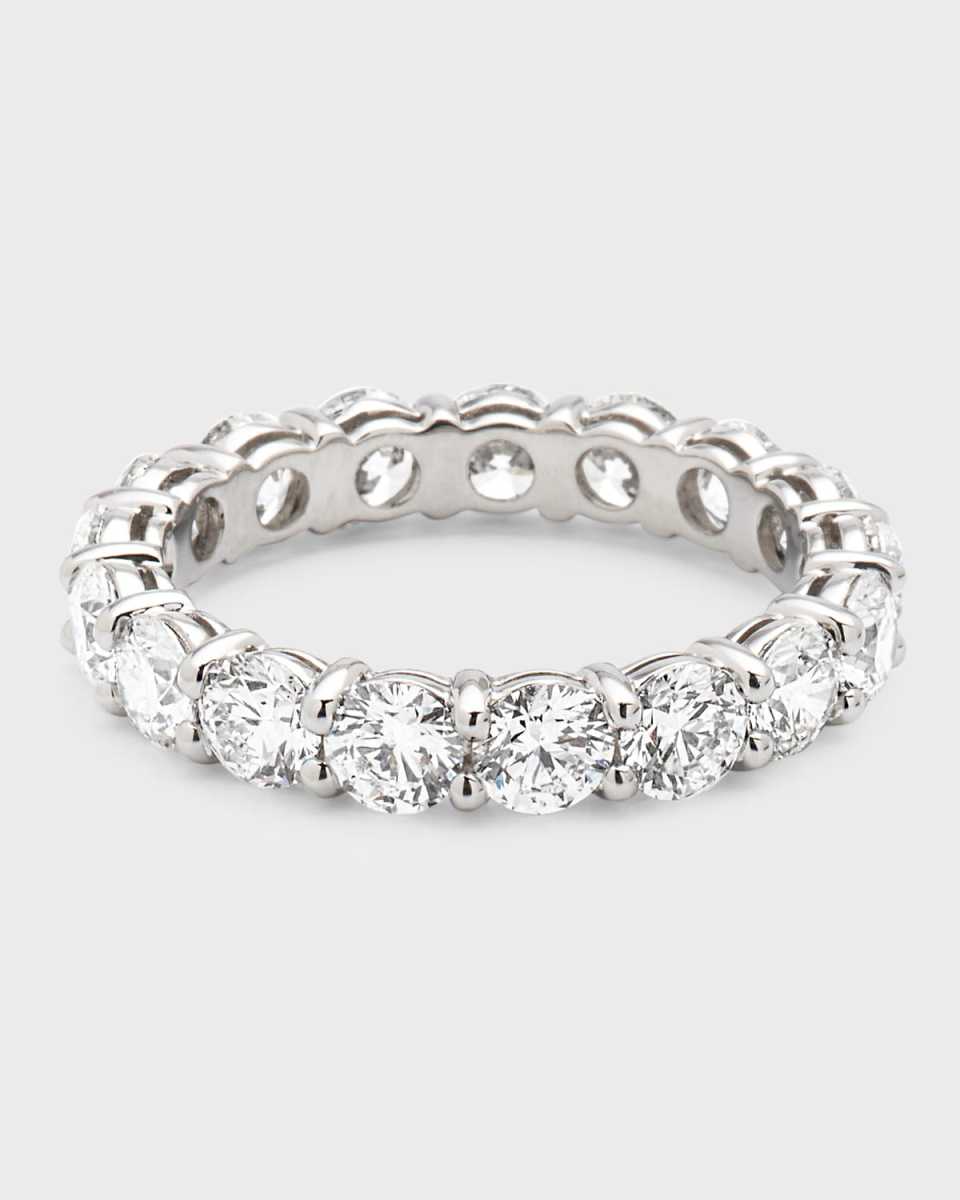 Platinum Round Diamond Eternity Ring, Size 6 3/4, 3.57tcw