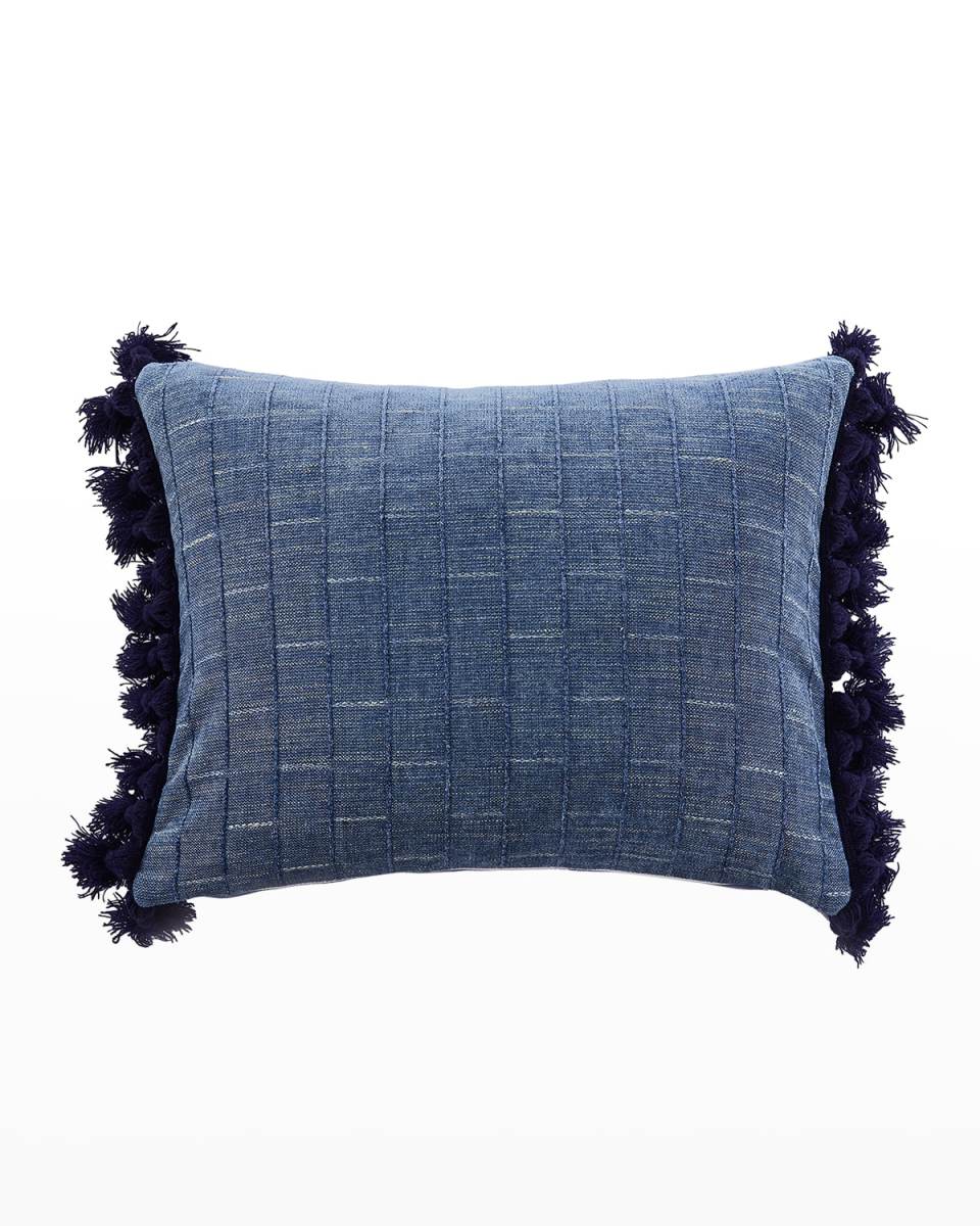 Bennett Chambray Tassel Pillow - 14" x 18