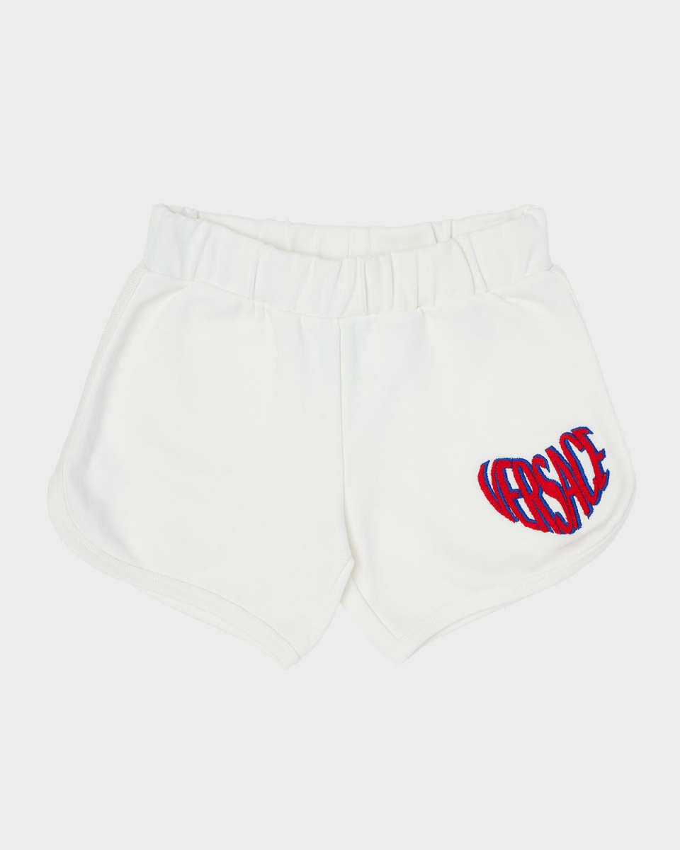 Girl's Logo Embroidery Fleece Shorts, Size 4-6