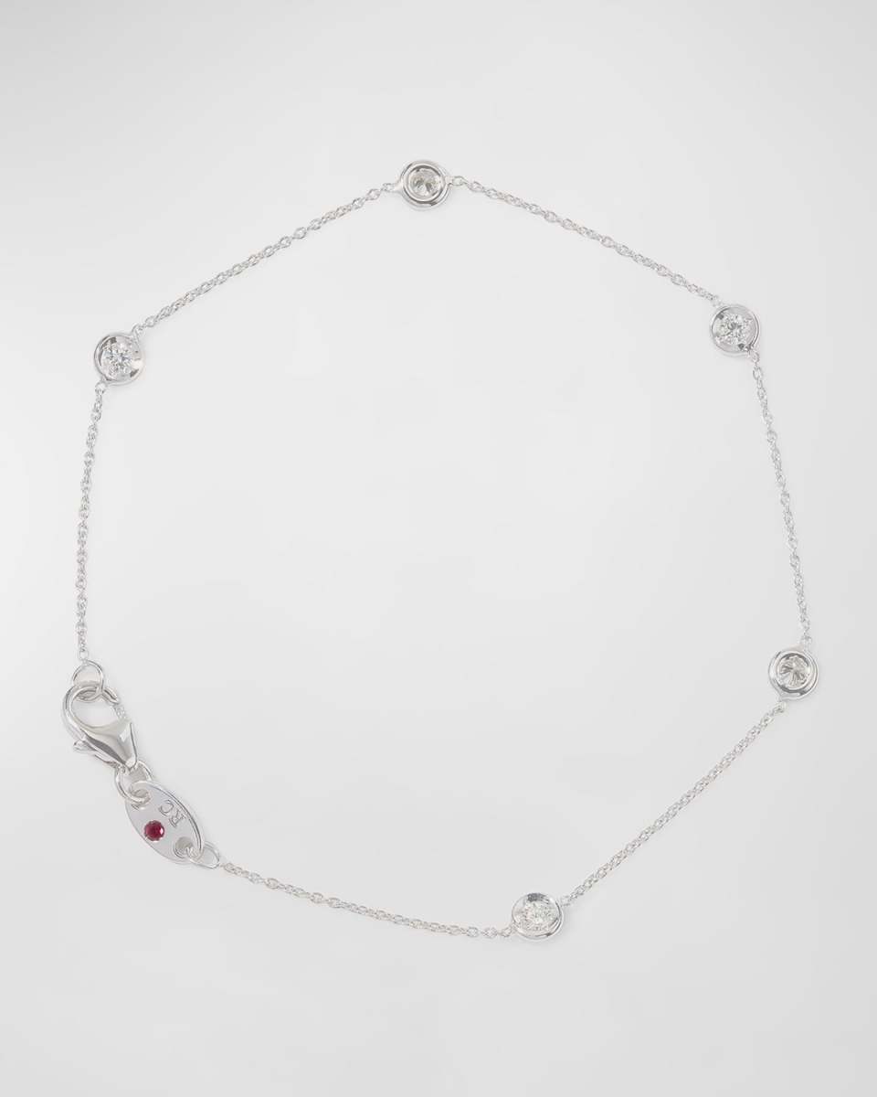 18k Gold 5-Diamond Station Bracelet