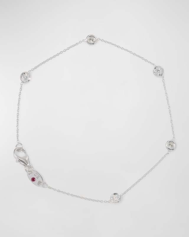 18k Gold 5-Diamond Station Bracelet