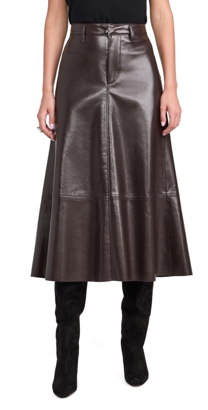 Citizens of Humanity Cassia Faux Leather Skirt Chocolate