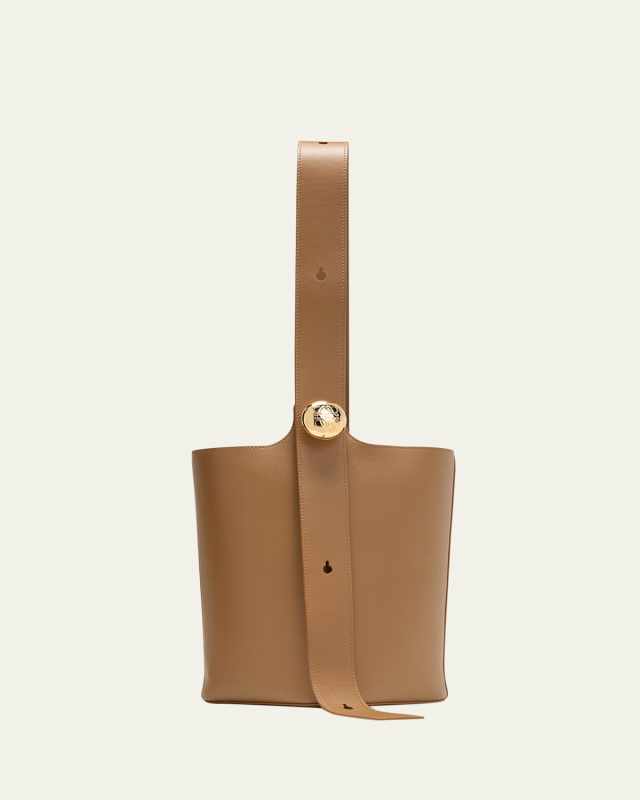Anagram Pebble Leather Bucket Bag