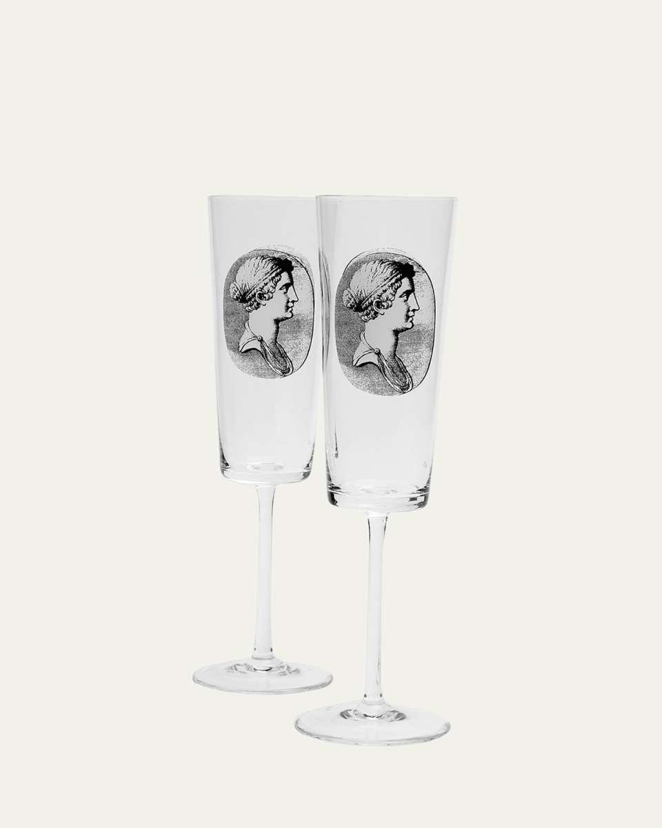 Glass Flutes, Set of 2