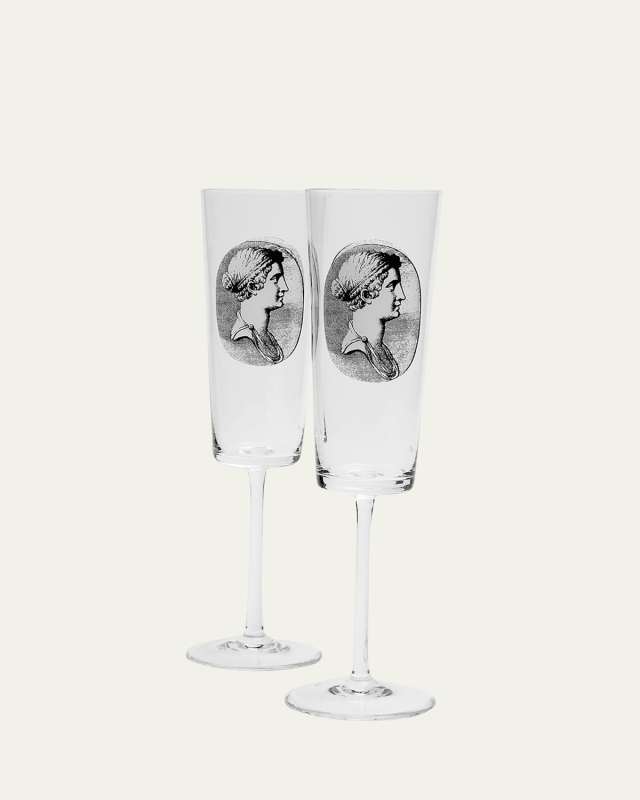 Glass Flutes, Set of 2