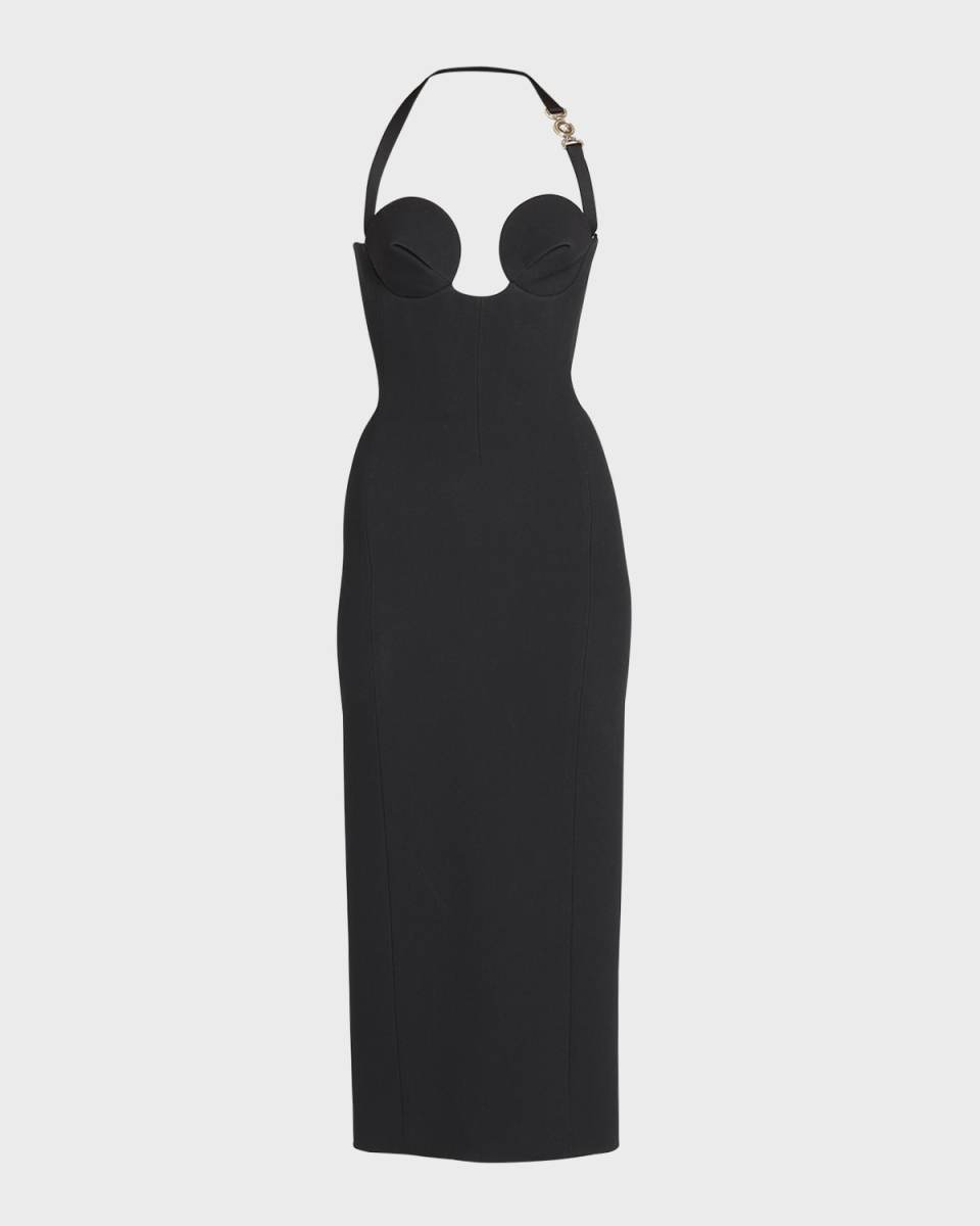 Cone Bust Enver Satin Midi Dress