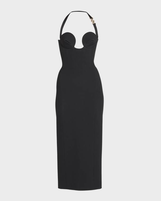 Cone Bust Enver Satin Midi Dress