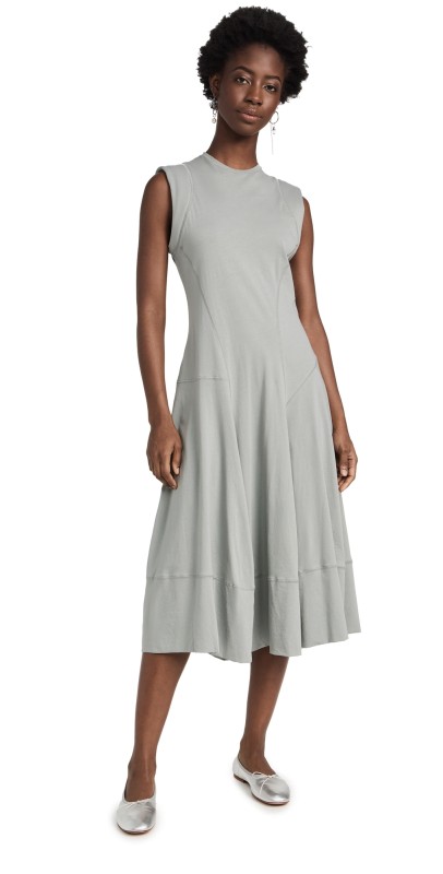 Tibi T-Shirt Sleeveless Dress Pumice Grey