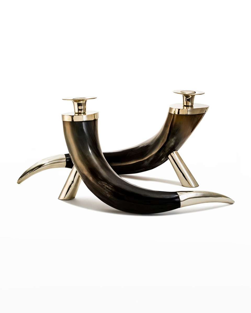 Large Bull Horn Candleholders