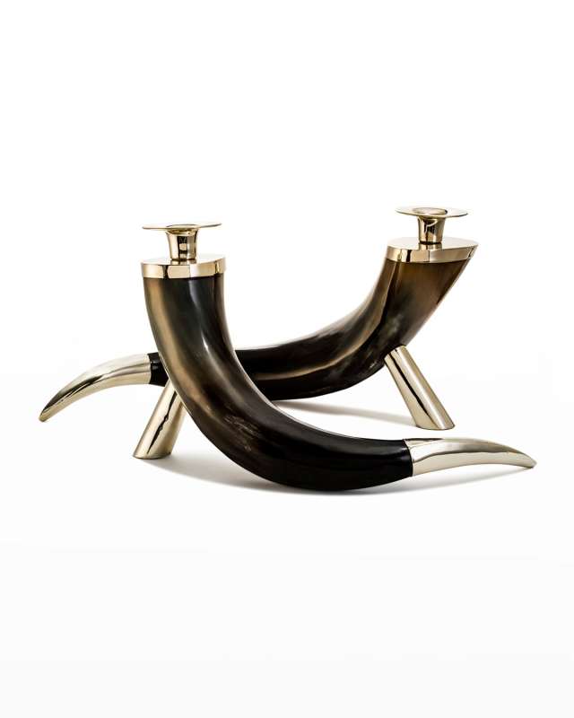 Large Bull Horn Candleholders