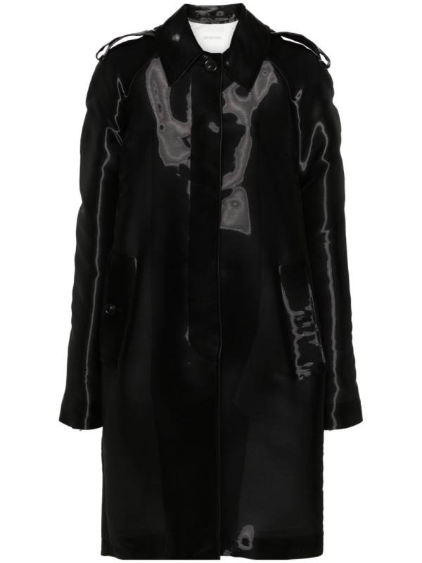 moire-effect organza coat