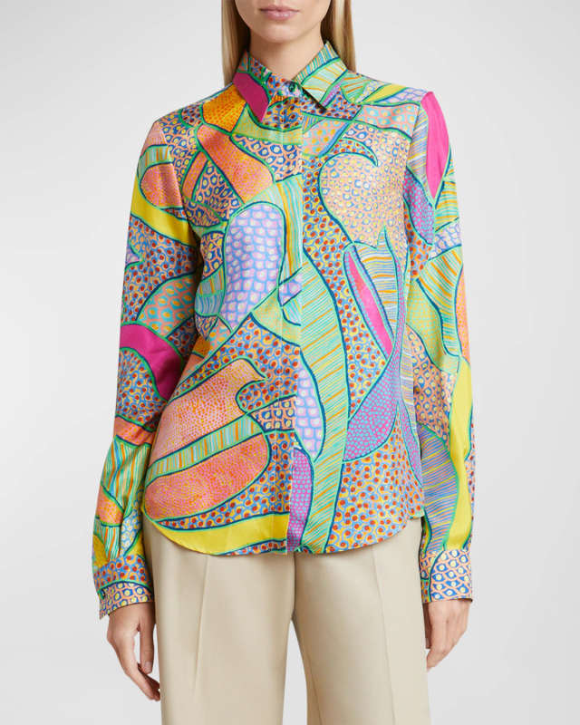 Henri Patterned Button-Front Shirt
