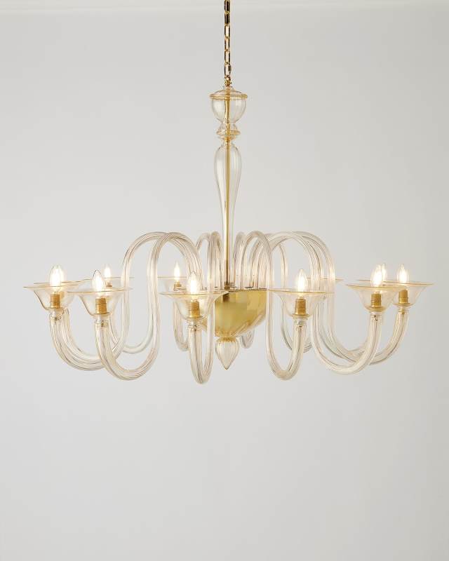Venetian Glass Chandelier - Gold Leaf