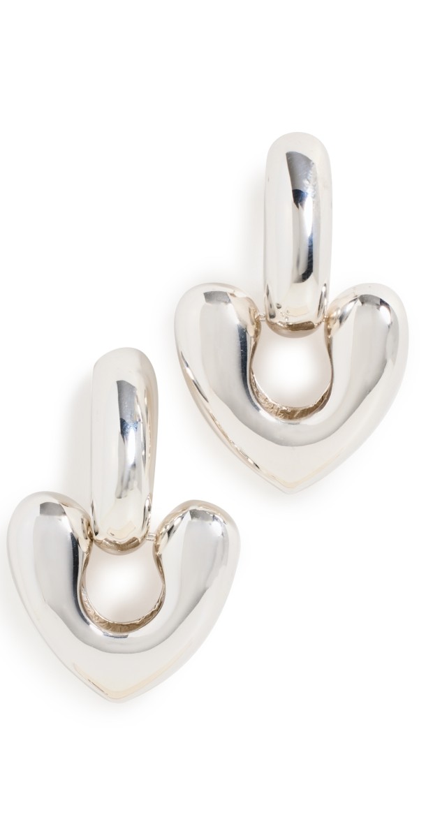 Annika Inez Large Heart Drop Earring Silver