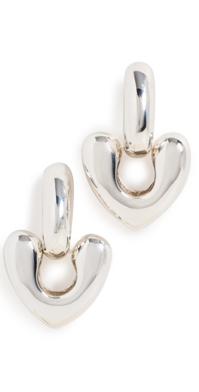 Annika Inez Large Heart Drop Earring Silver