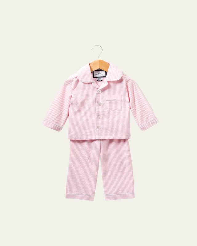 Kid's Stripe Seersucker Pajama Set, Size 6M-14