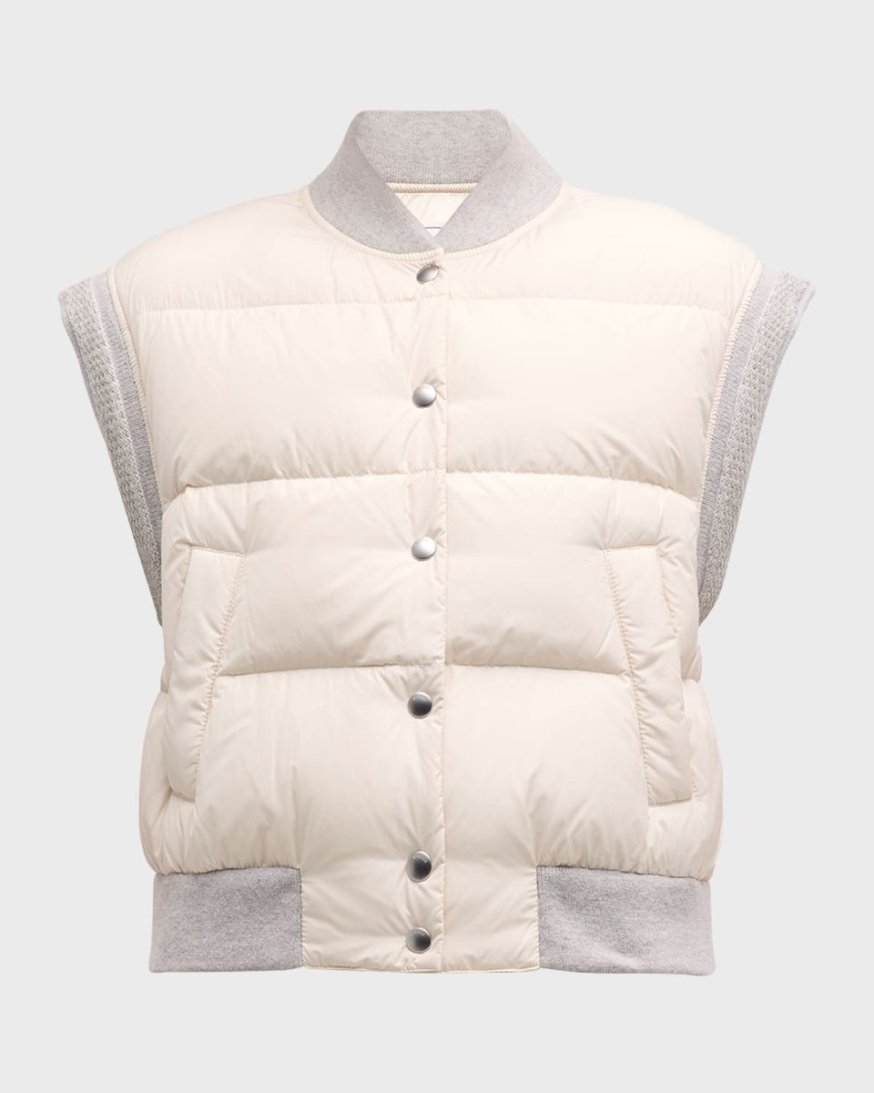 Chain-Trim Puffer Vest