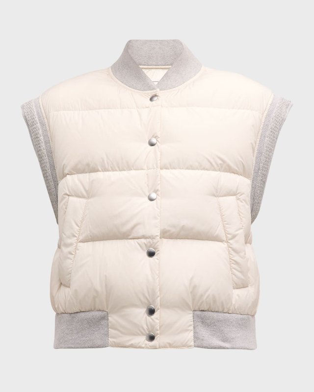 Chain-Trim Puffer Vest