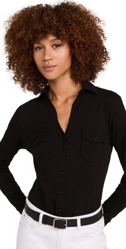 Nili Lotan Liam Shirt Jet Black