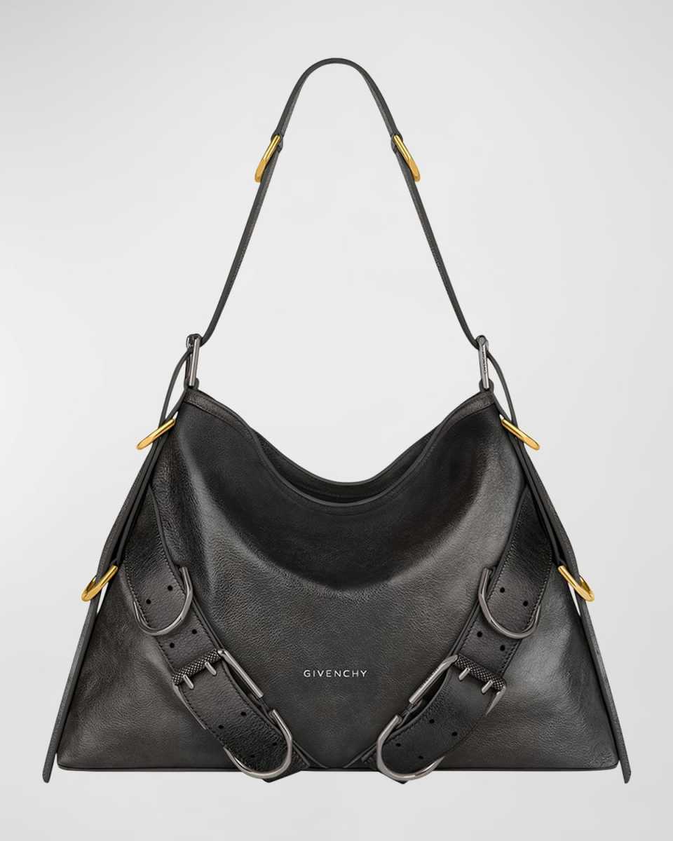 Voyou Medium Boyfriend Shoulder Bag in Tumbled Leather