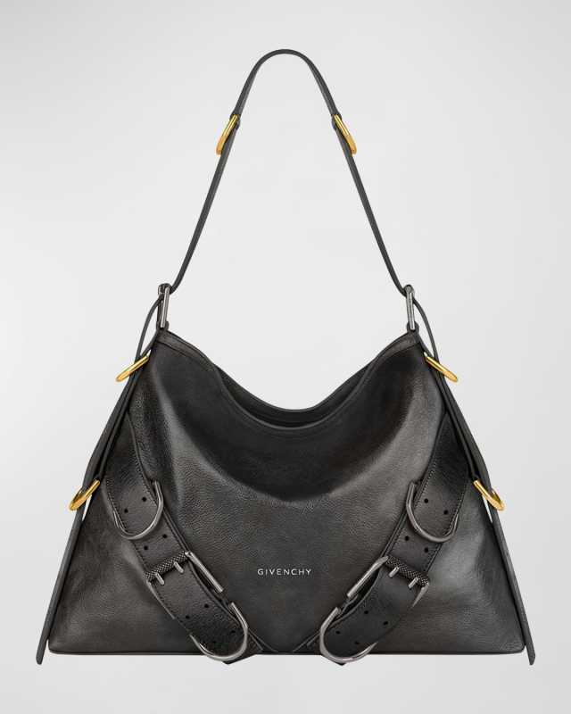 Voyou Medium Boyfriend Shoulder Bag in Tumbled Leather
