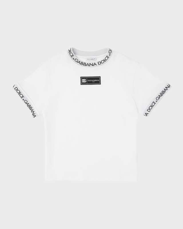 Boy's DG Logo Collar Short-Sleeve T-Shirt, Size 8-14