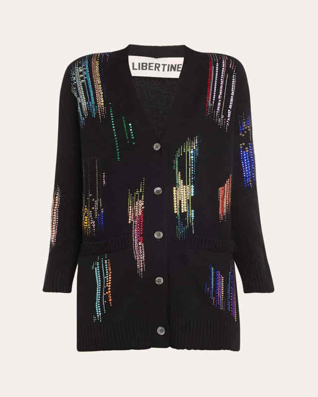 FWB Oversized Cardigan with Crystal Detai