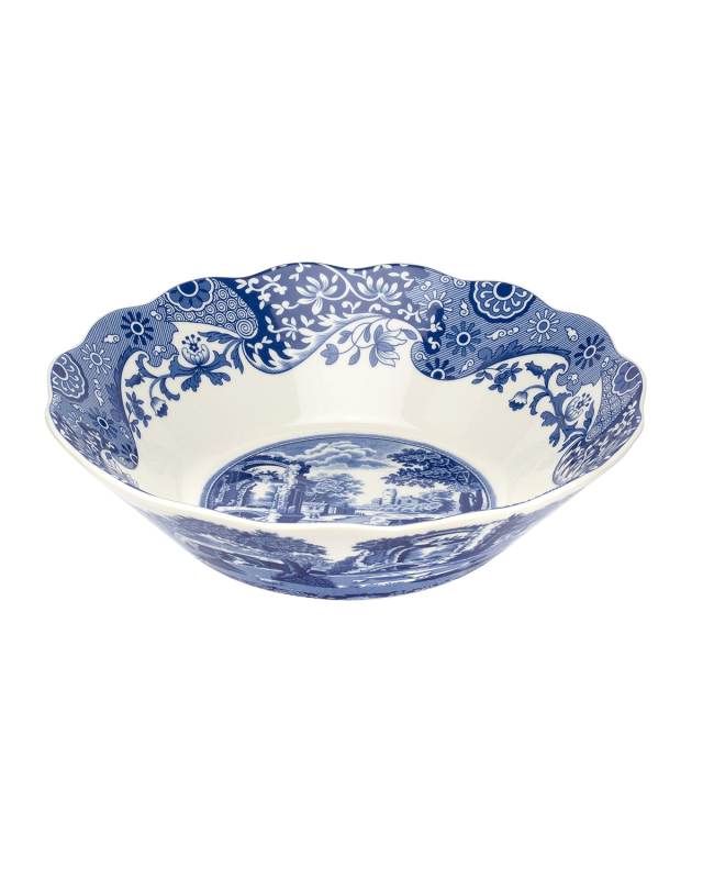 Blue Italian Daisy Bowl, 10"